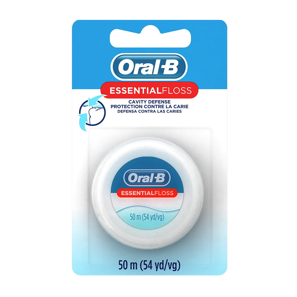 Oral-B EssentialFloss Mint Dental Floss Cavity Defense Waxed, 50m